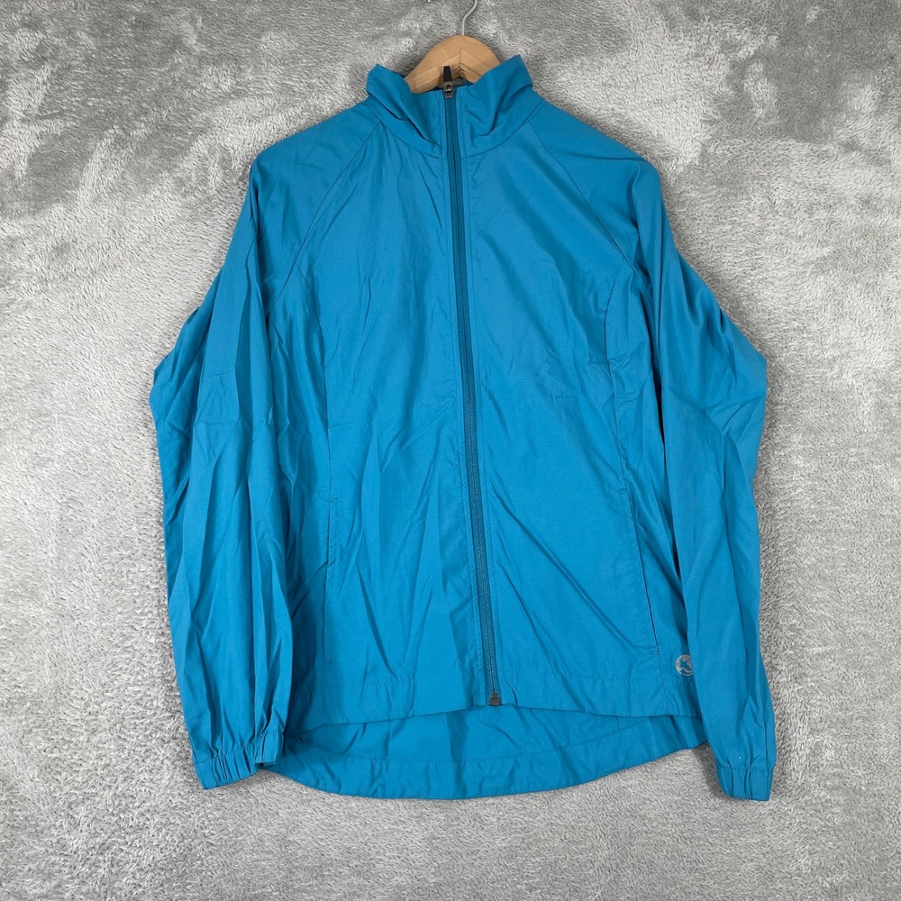 Guide Series Windbreaker Jacket Womens Medium Blue Lightweight Full Zip Hiking